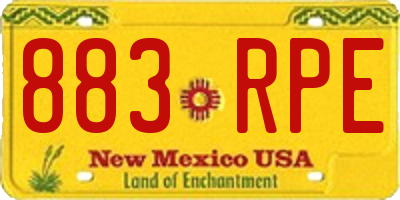 NM license plate 883RPE