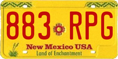 NM license plate 883RPG
