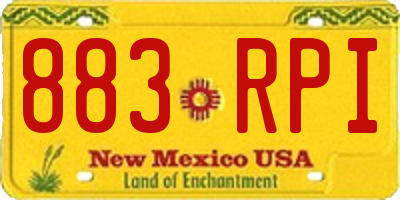 NM license plate 883RPI