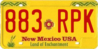 NM license plate 883RPK
