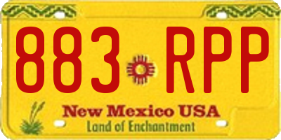 NM license plate 883RPP