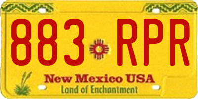 NM license plate 883RPR