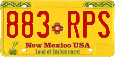 NM license plate 883RPS