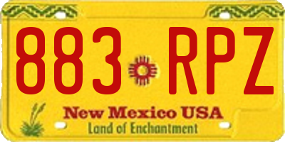 NM license plate 883RPZ