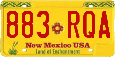NM license plate 883RQA