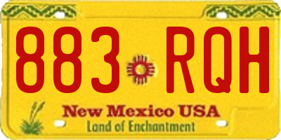 NM license plate 883RQH