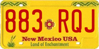 NM license plate 883RQJ