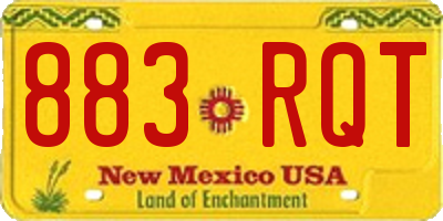 NM license plate 883RQT