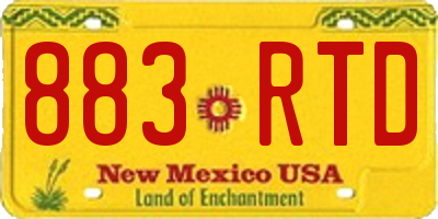 NM license plate 883RTD