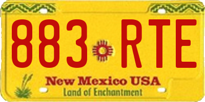 NM license plate 883RTE
