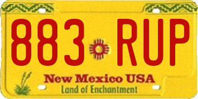 NM license plate 883RUP
