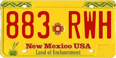 NM license plate 883RWH