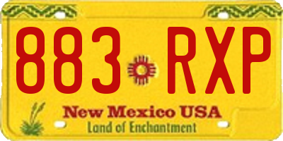 NM license plate 883RXP