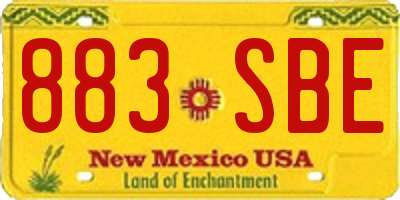 NM license plate 883SBE