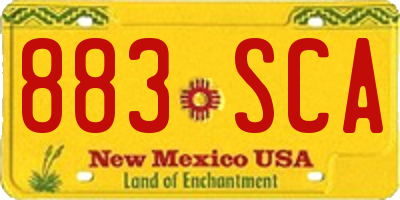 NM license plate 883SCA