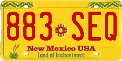 NM license plate 883SEQ