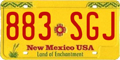 NM license plate 883SGJ
