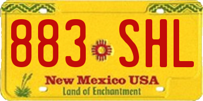 NM license plate 883SHL