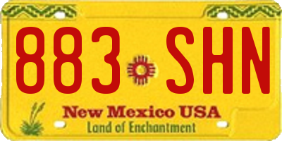 NM license plate 883SHN