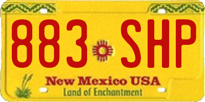 NM license plate 883SHP