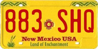 NM license plate 883SHQ