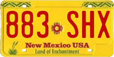 NM license plate 883SHX