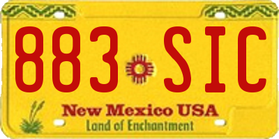 NM license plate 883SIC
