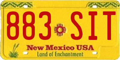 NM license plate 883SIT