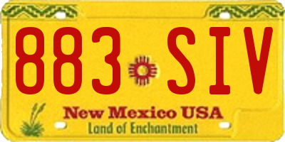 NM license plate 883SIV