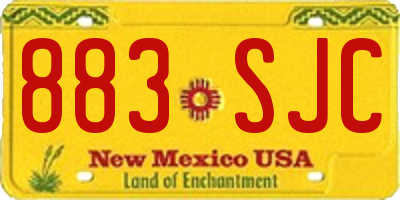 NM license plate 883SJC