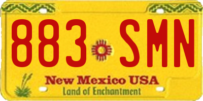 NM license plate 883SMN