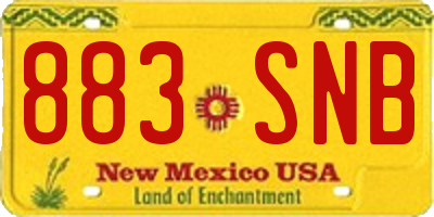 NM license plate 883SNB