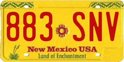 NM license plate 883SNV
