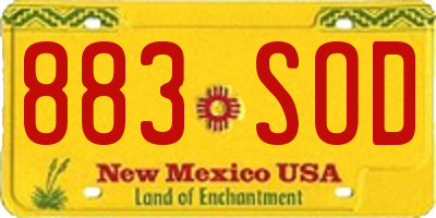 NM license plate 883SOD