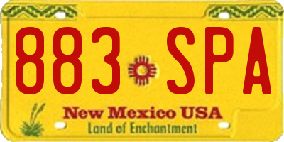 NM license plate 883SPA