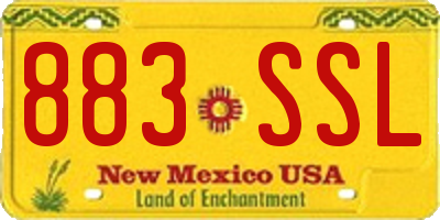 NM license plate 883SSL