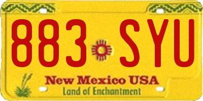 NM license plate 883SYU