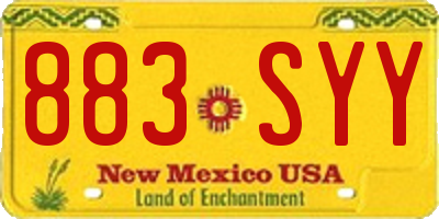 NM license plate 883SYY