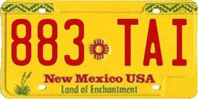 NM license plate 883TAI