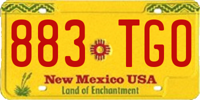 NM license plate 883TGO