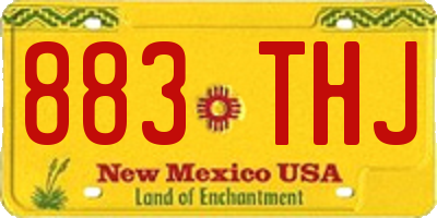 NM license plate 883THJ