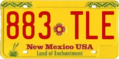 NM license plate 883TLE