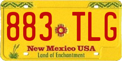 NM license plate 883TLG