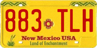 NM license plate 883TLH