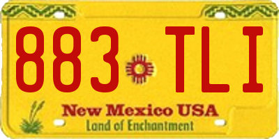 NM license plate 883TLI