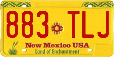 NM license plate 883TLJ