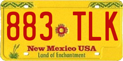 NM license plate 883TLK