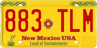 NM license plate 883TLM