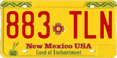 NM license plate 883TLN