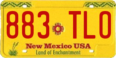 NM license plate 883TLO